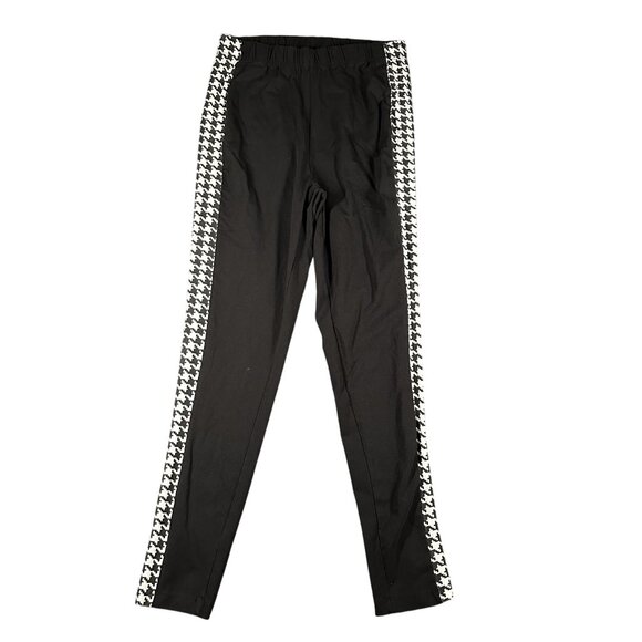 Jessica London Pants Womens 14/16 Black Houndstooth Side Stripe Stretch Casual - Picture 1 of 9